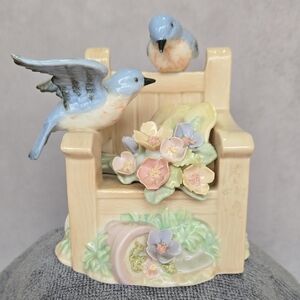 Vintage "Two Bluebirds On A Bench" Figurine